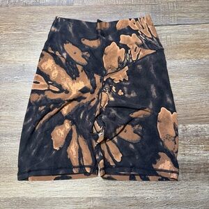 aerie Black and Brown Tie-Dye High-Rise Athletic Bike Shorts